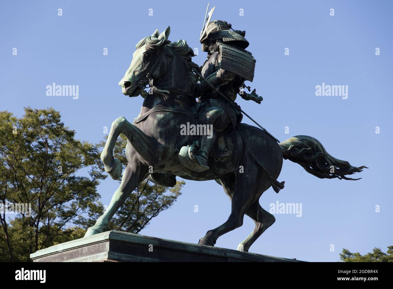 Statua di Kusunoki Masashige, venerato guerriero Samurai del 14 ° secolo Giappone. Foto Stock
