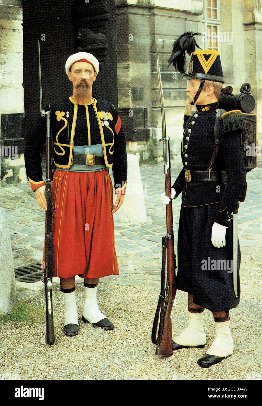 zouave de la Garde 1856 - 1868 et chasseur à pied de la Garde 1856 - 1860 Foto Stock