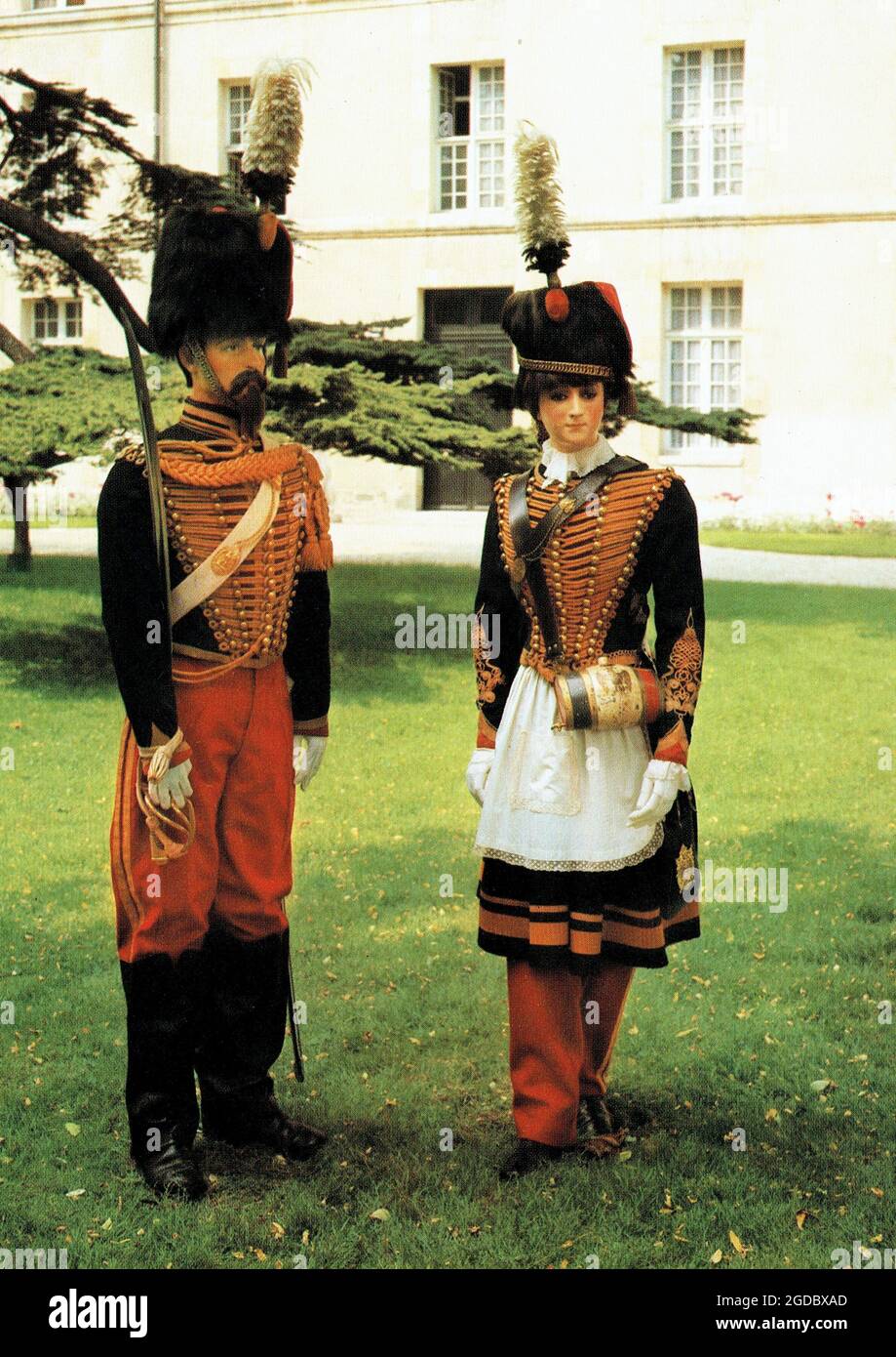 cavalier des guides de la Garde et cantinière secondo Impero Foto Stock