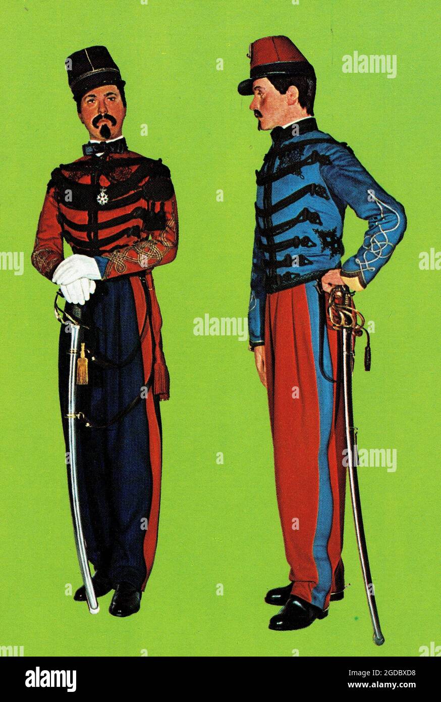 capitaine des spahis et sous-tenant des chasseurs d'afrique en 1848 Foto Stock