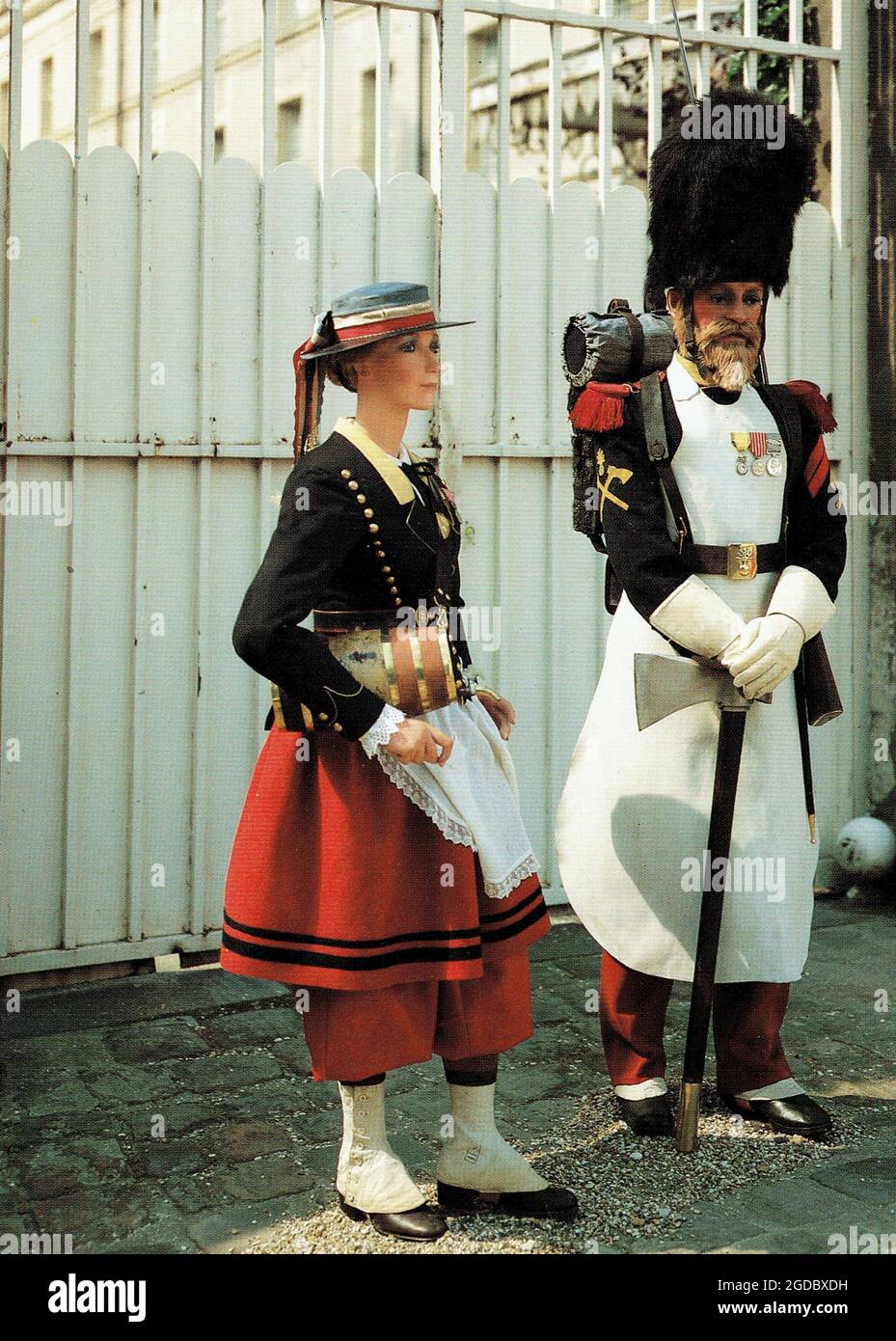 cantinière d'infanterie 1870 - 1871 et sapier d'infanterie 1868 - 1870 Foto Stock