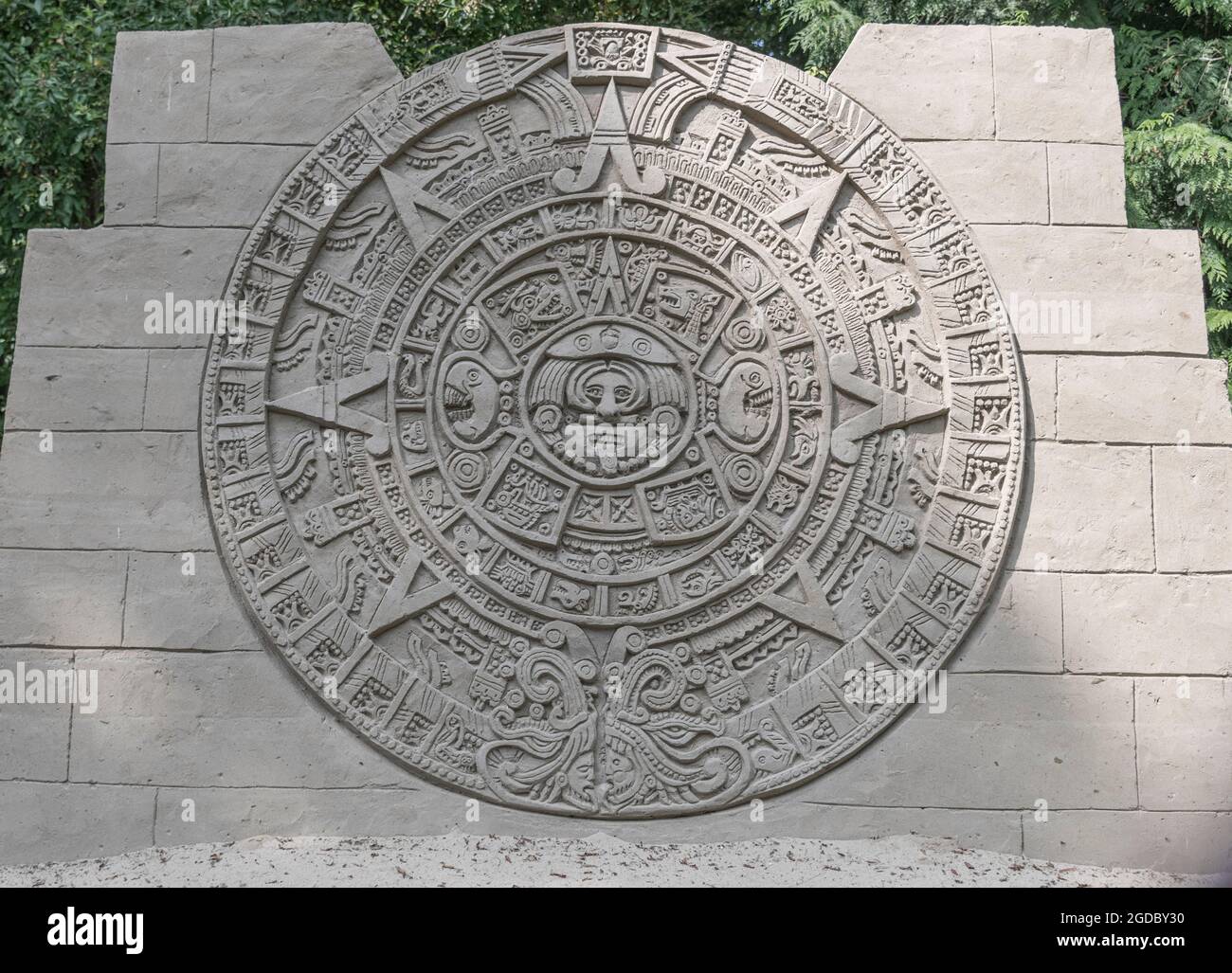 il calendario maya fatto di sabbia Foto Stock