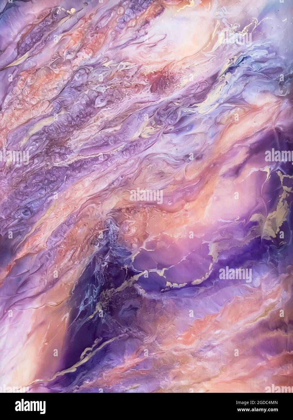 Fondo in resina artigianale di colore viola Foto Stock