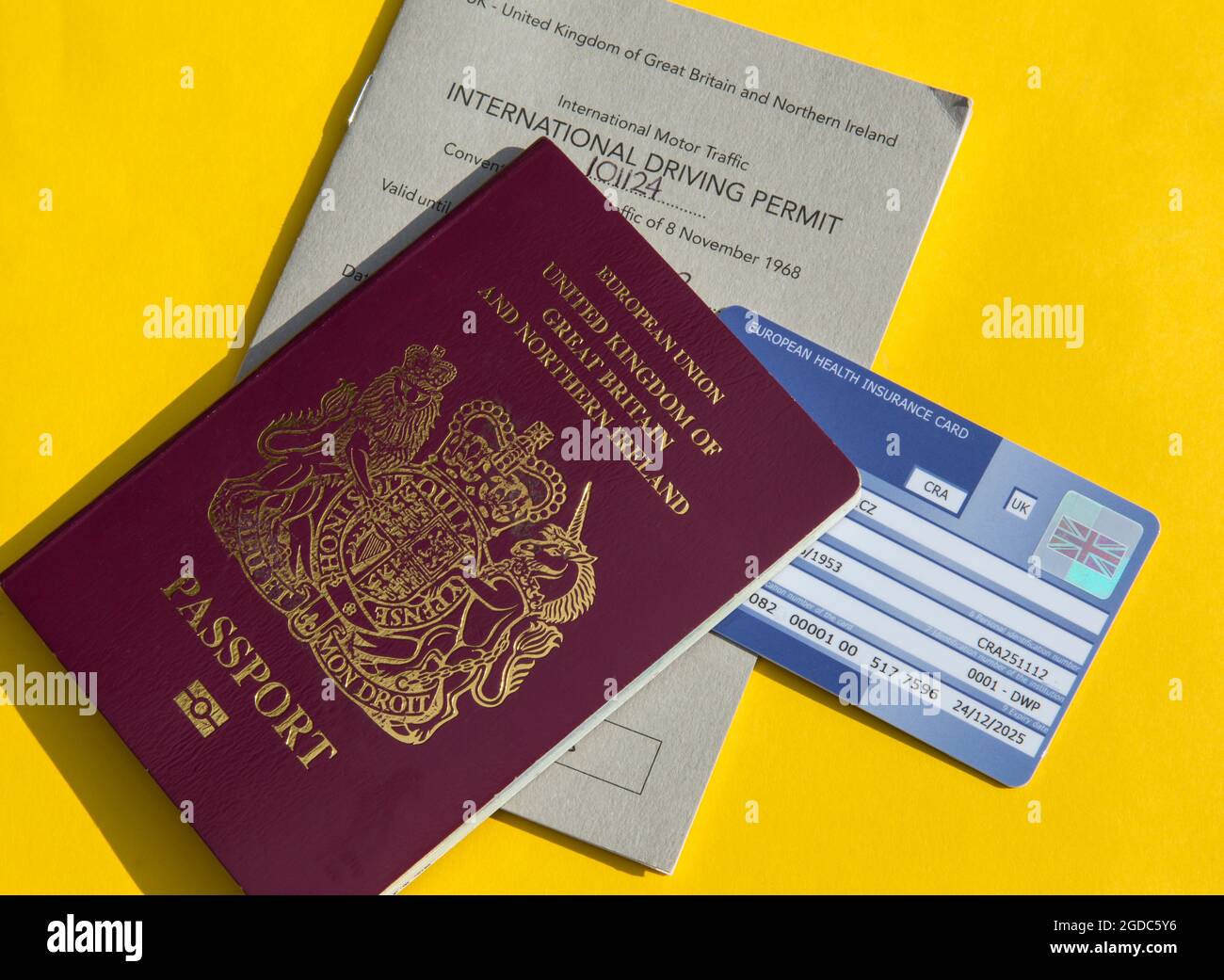 Passaporto e patente di guida internazionale Foto Stock