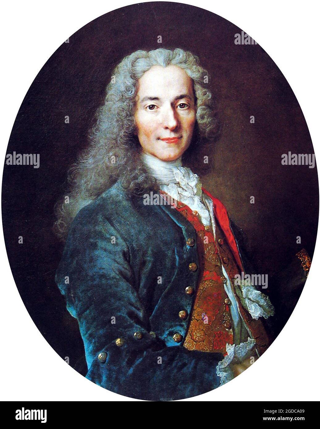 Titolo: Ritratto di Voltaire Creatore: Nicolas de Largilliere Medium: Olio su tela Località: Musee de la Ville de Paris, Musee Carnavalet, Parigi, Francia; Foto Stock