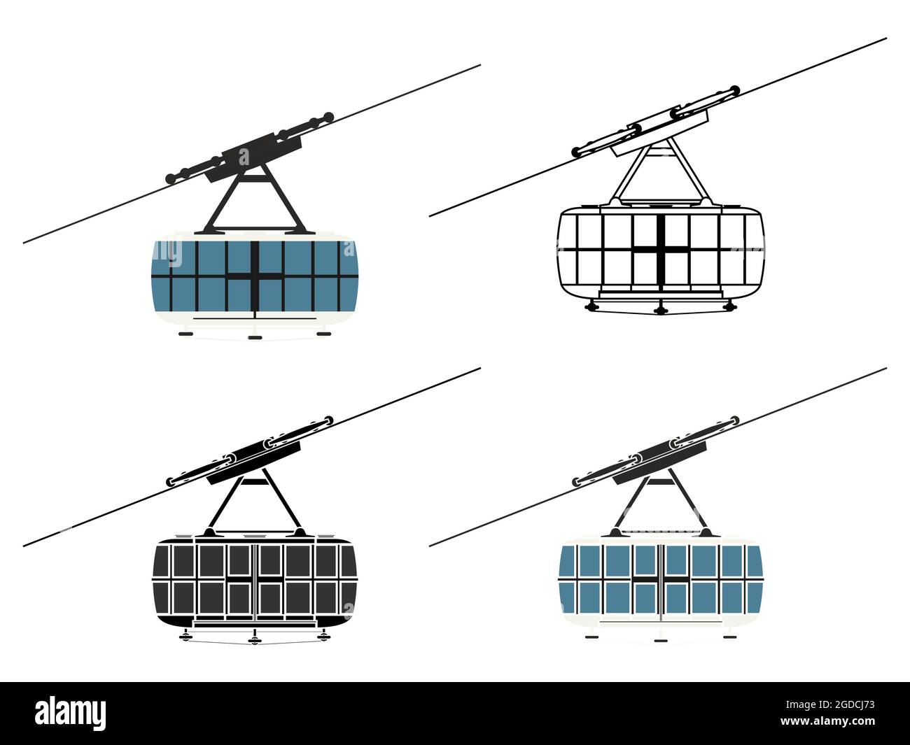 Funivia del Pan di zucchero a Rio de Janeiro, Brasile Illustrazione Vettoriale