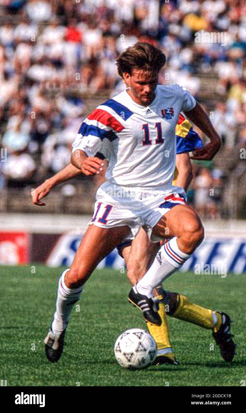 Eric Wynalda in azione per la squadra di Coppa del mondo USA 1994 Foto Stock