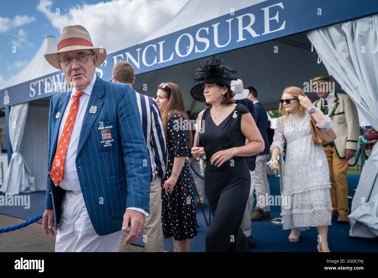 Henley Royal Regatta torna dopo essere stato annullato per la prima volta nella sua storia di 182 anni. Oxfordshire, Regno Unito. Foto Stock