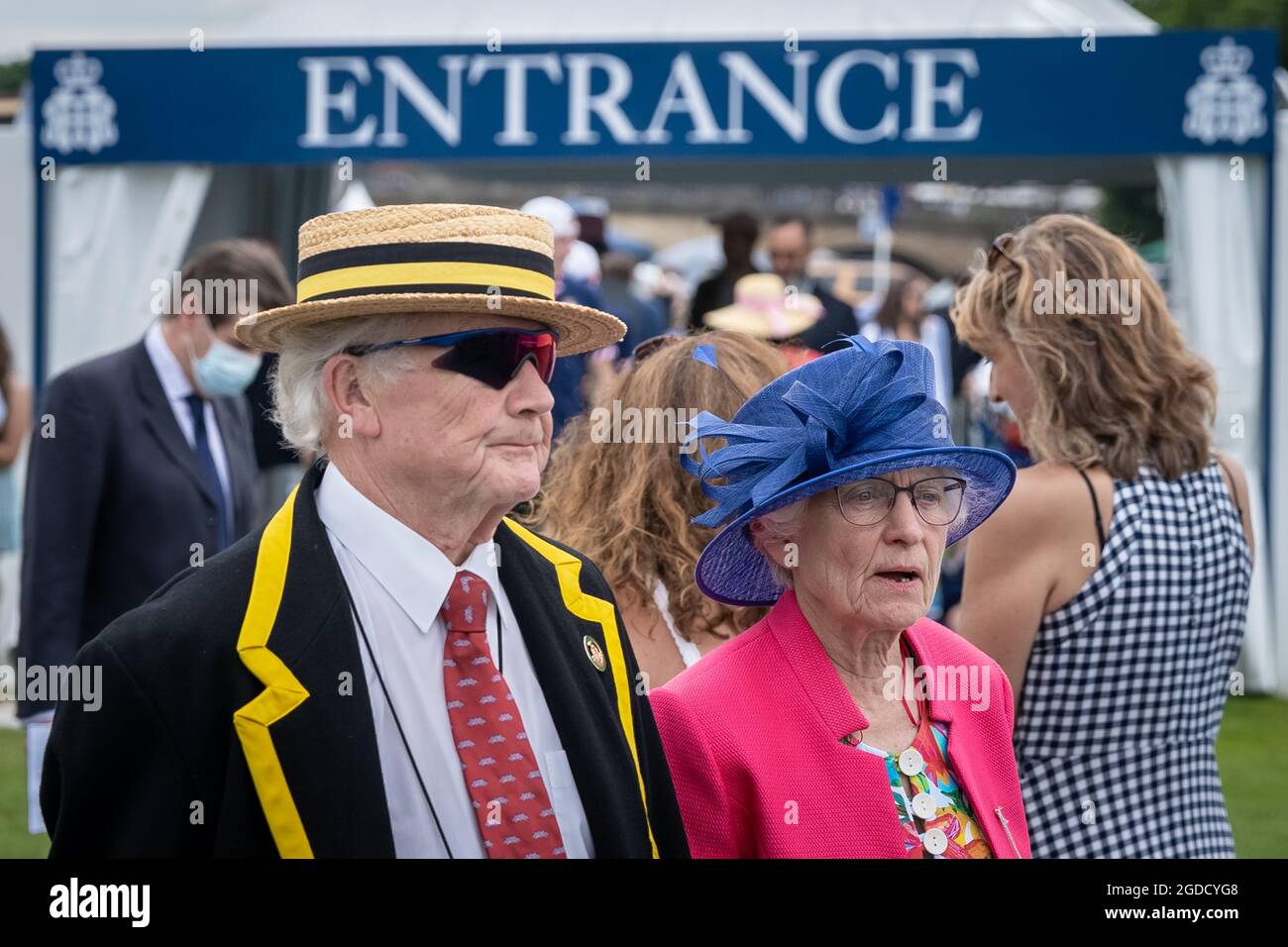 Henley Royal Regatta torna dopo essere stato annullato per la prima volta nella sua storia di 182 anni. Oxfordshire, Regno Unito. Foto Stock