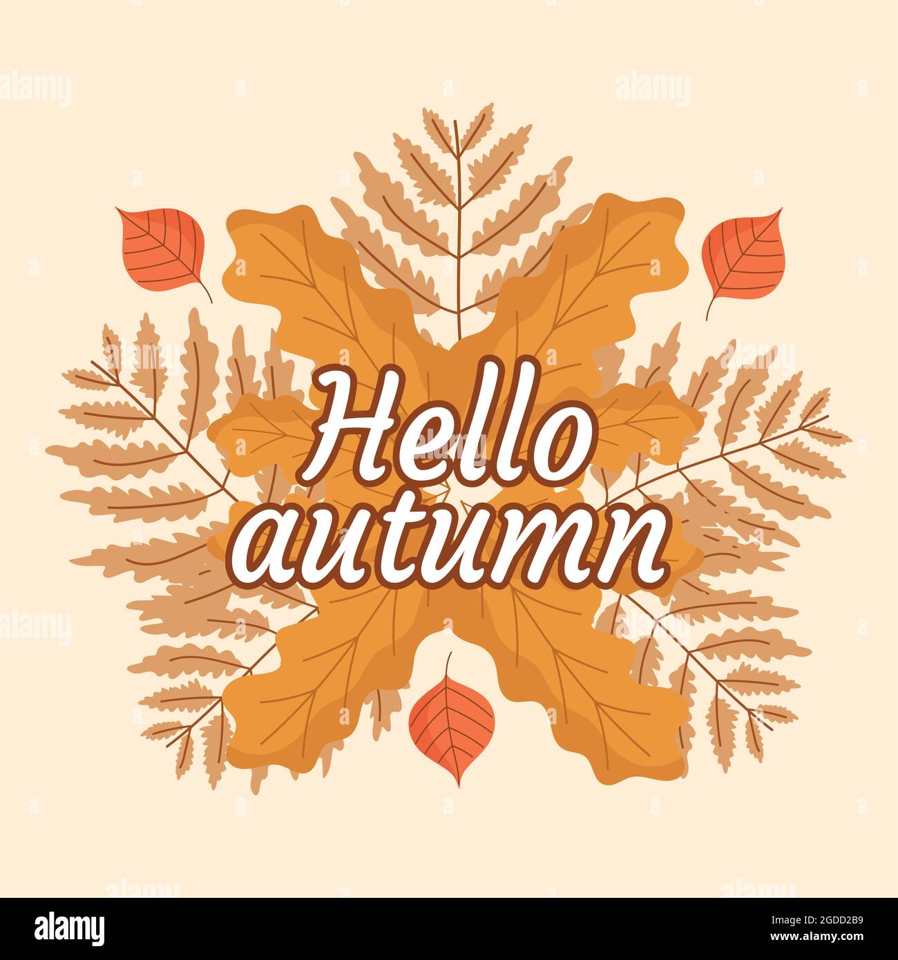 ciao iscrizione autunnale Illustrazione Vettoriale