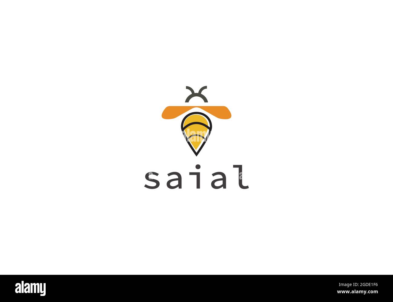 modello di design con logo minimal honey bee Illustrazione Vettoriale