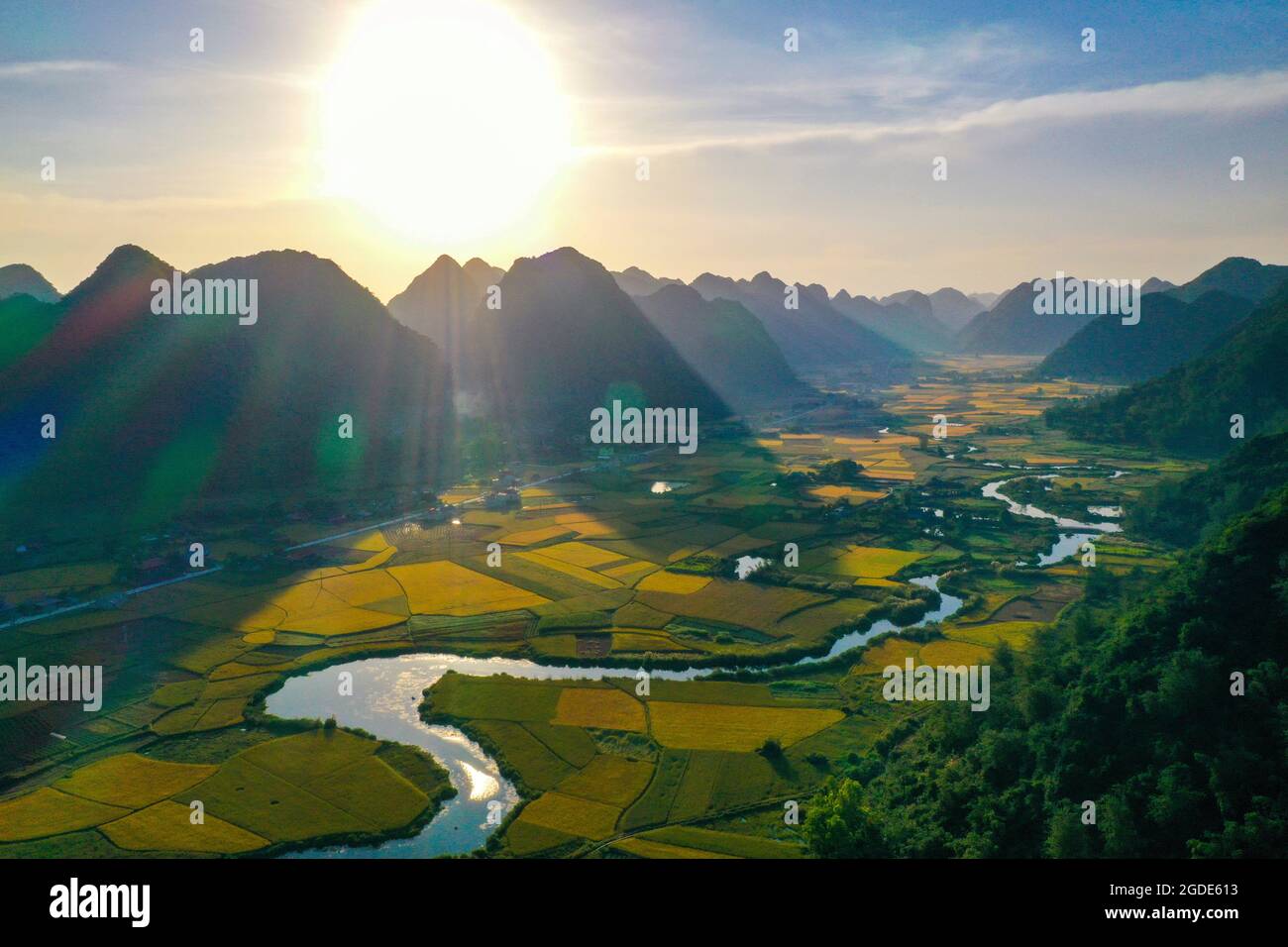 Nizza Bac Son risaia Lang Son provincia nord Vietnam Foto Stock