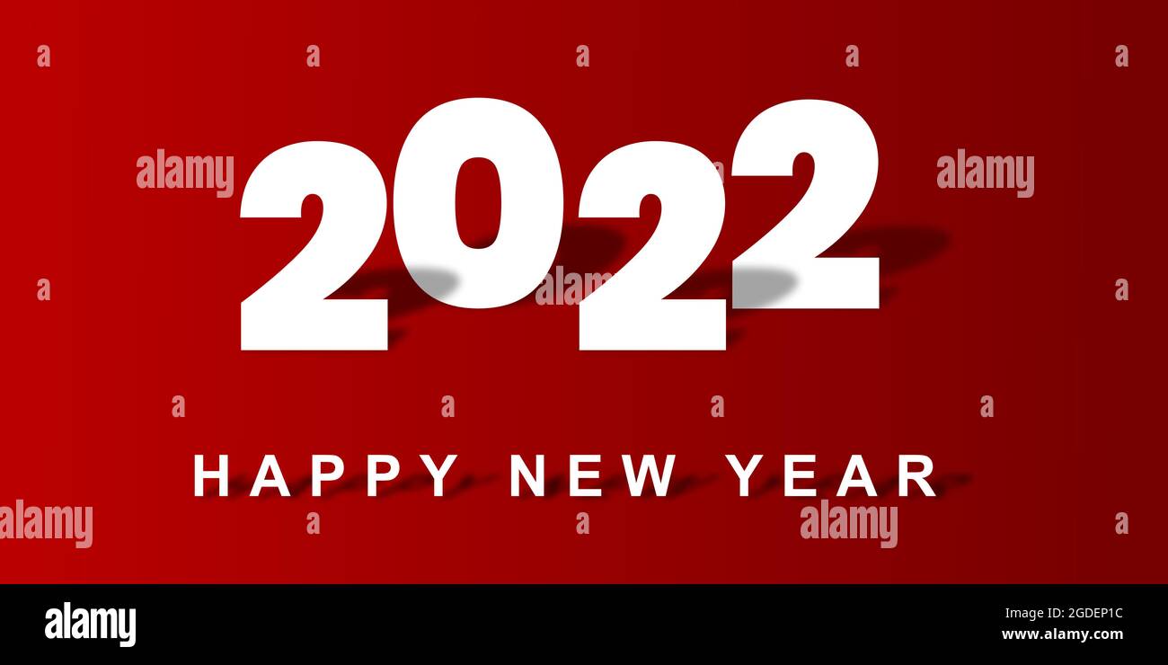 Felice anno nuovo 2022 sfondo rosso Illustrazione Vettoriale