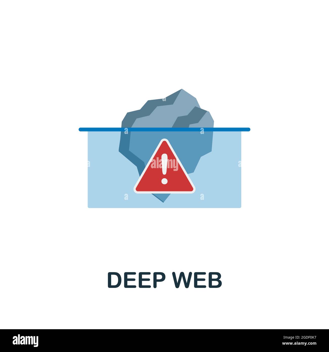 Icona Web flat profonda. Segno colorato della collezione web scura. Illustrazione dell'icona Creative Deep Web per il web design, l'infografica e altro ancora Illustrazione Vettoriale
