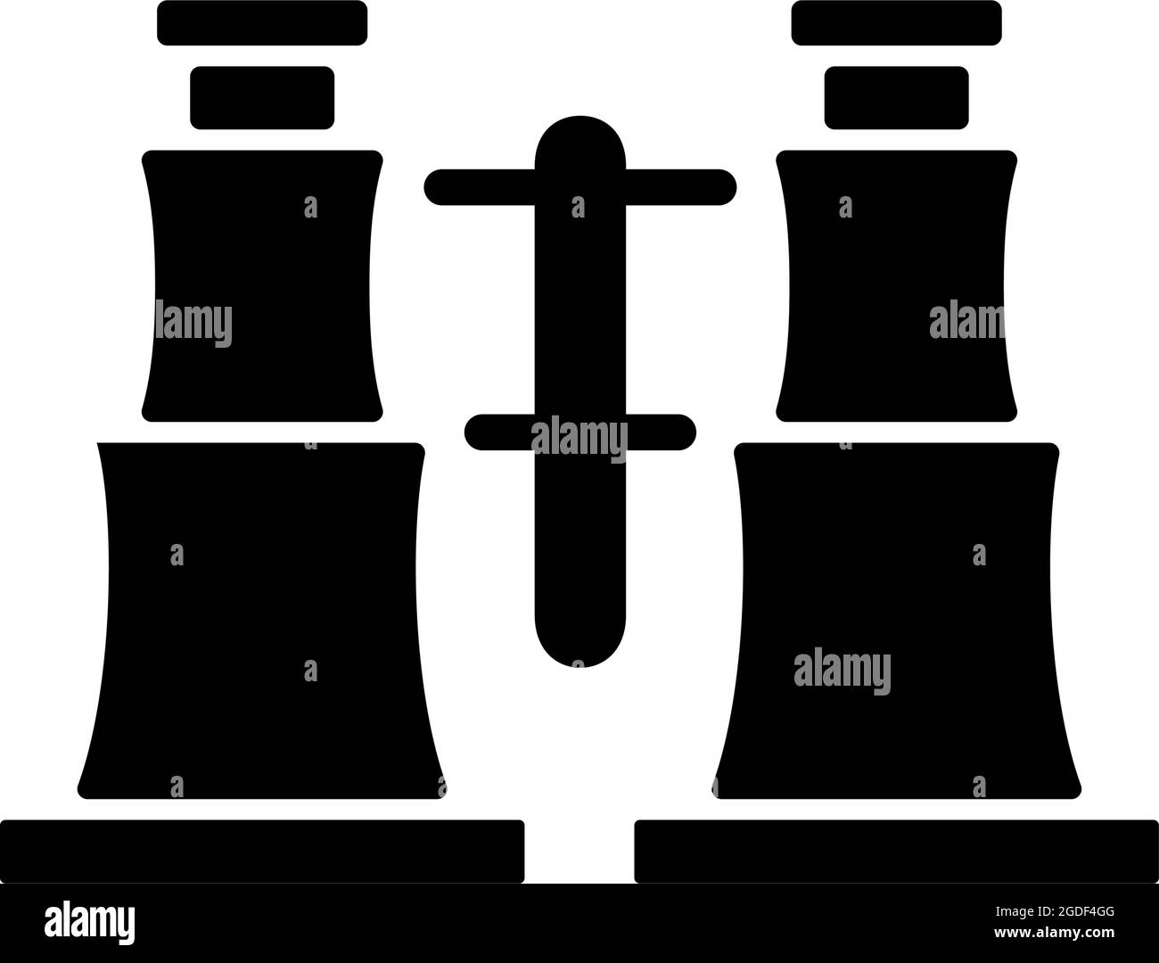 Binocoli da collezione icona glifo nero Illustrazione Vettoriale