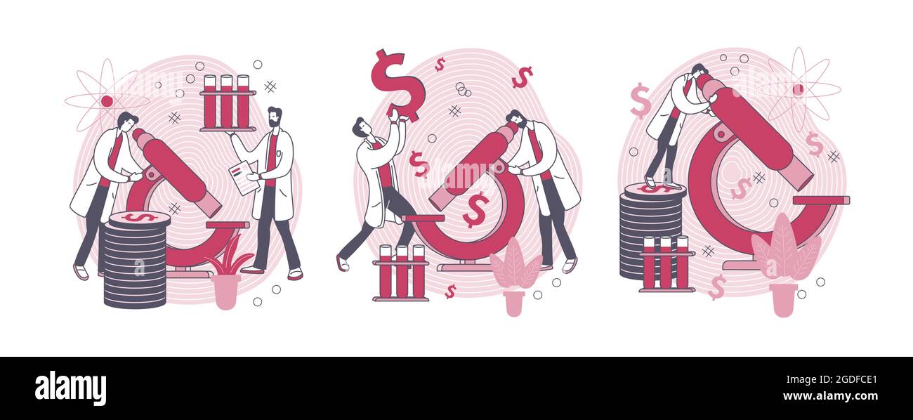 nvestment in ricerca Illustrazione Vettoriale