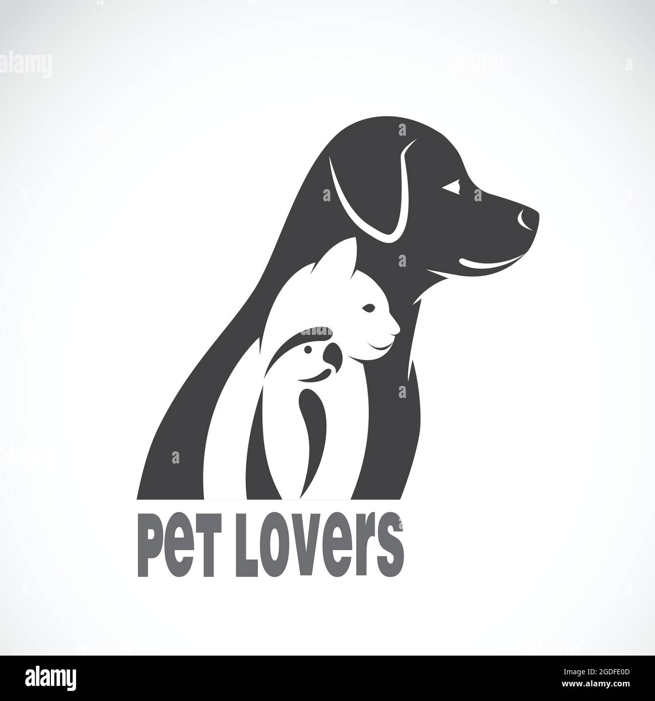 Immagine vettoriale di cane gatto e uccello su sfondo bianco. Disegno animale domestico. Illustrazione vettoriale a livelli facilmente modificabile. Animali Immagine e Vettoriale - Alamy