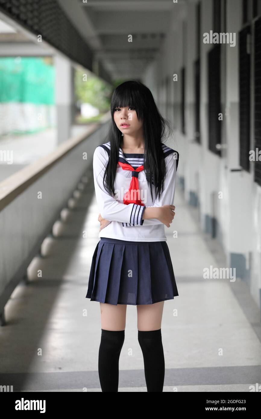 studentessa giapponese asiatica Foto Stock