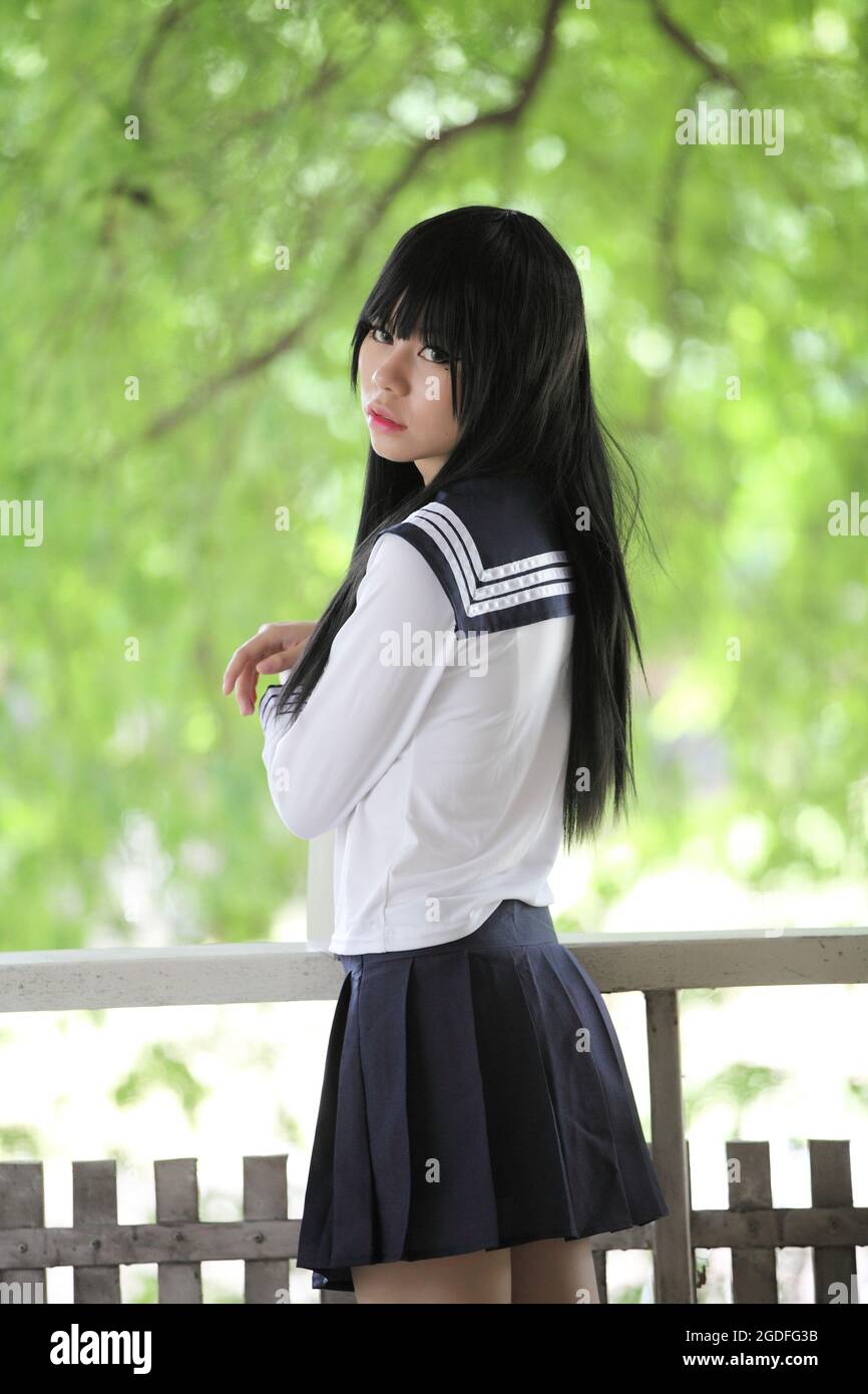 studentessa giapponese asiatica Foto Stock