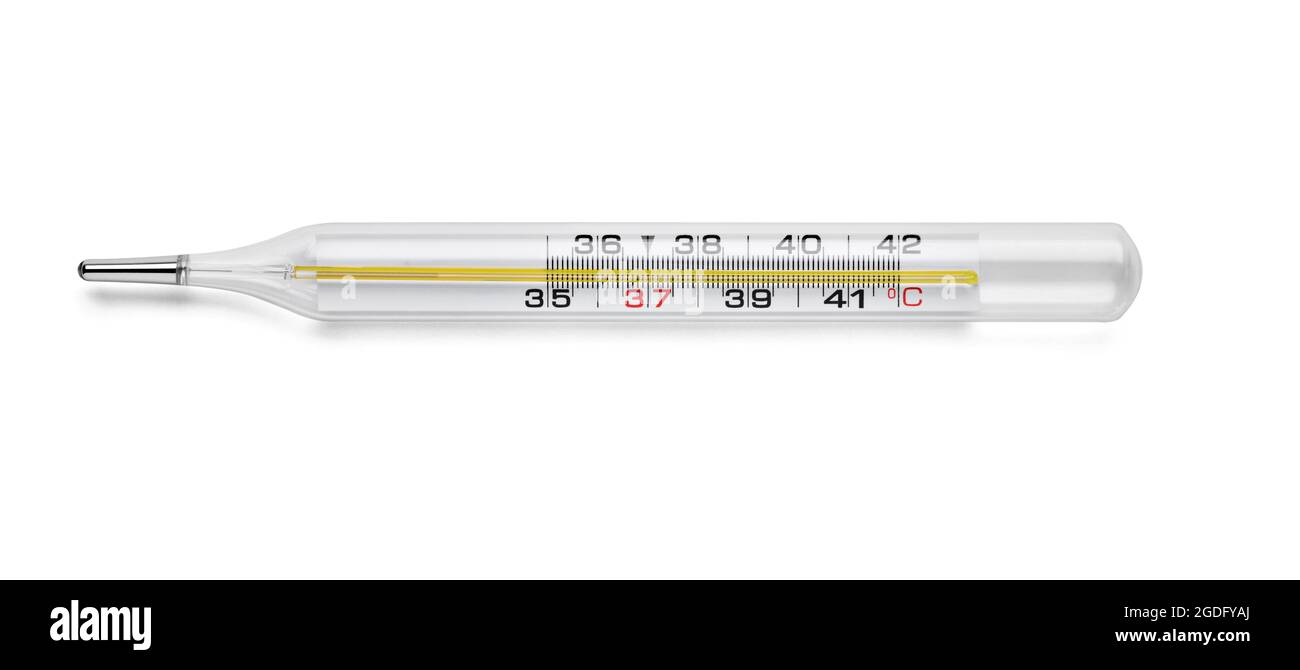 termometro temperatura febbre misura gradi celsius influenza medica Foto Stock
