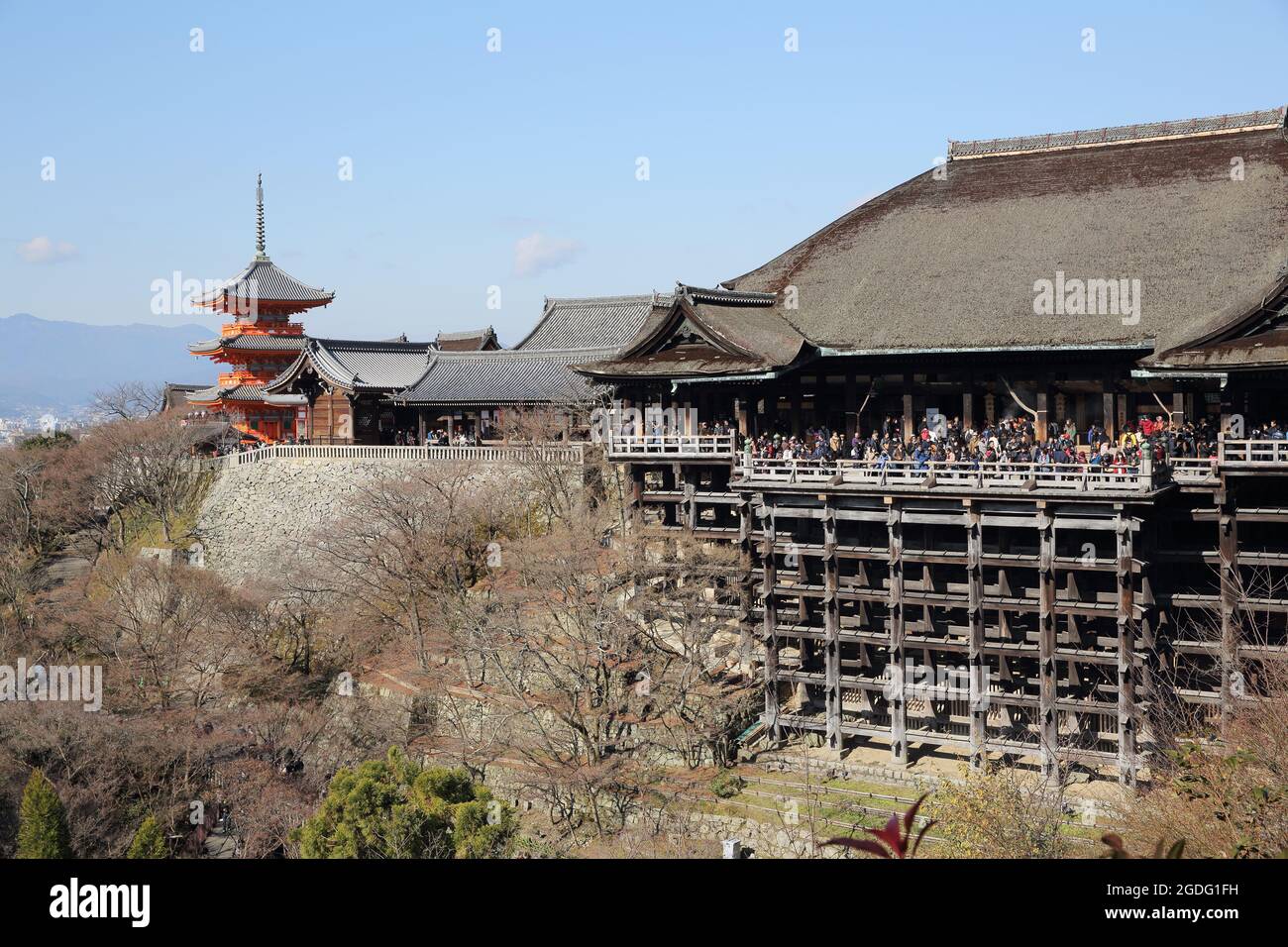 Tempio Kiyomizu a Kyoto, Giappone Foto Stock