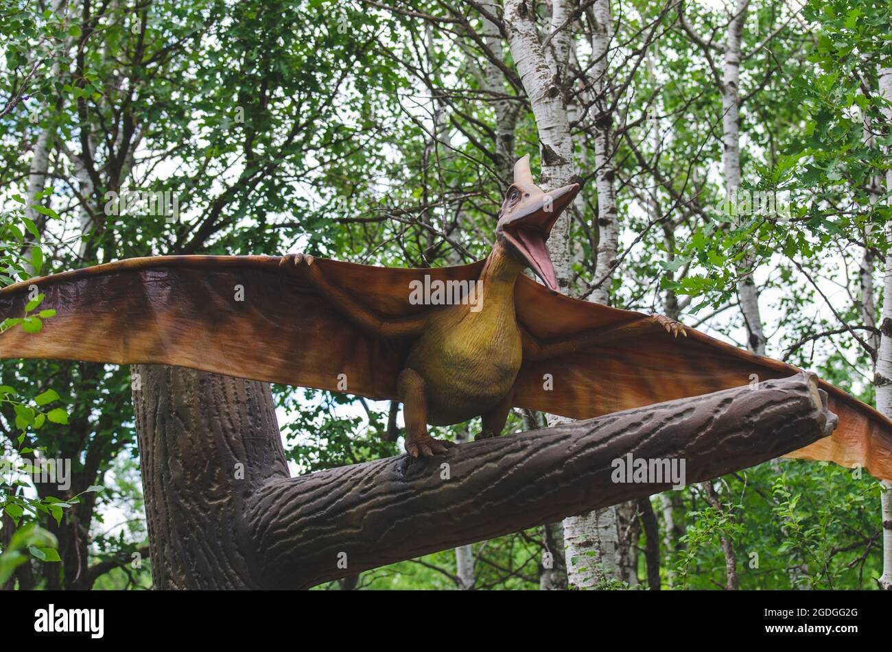 Dinosauro volante all'Assiniboine Park Zoo, Winnipeg, Manitoba, Canada Foto Stock