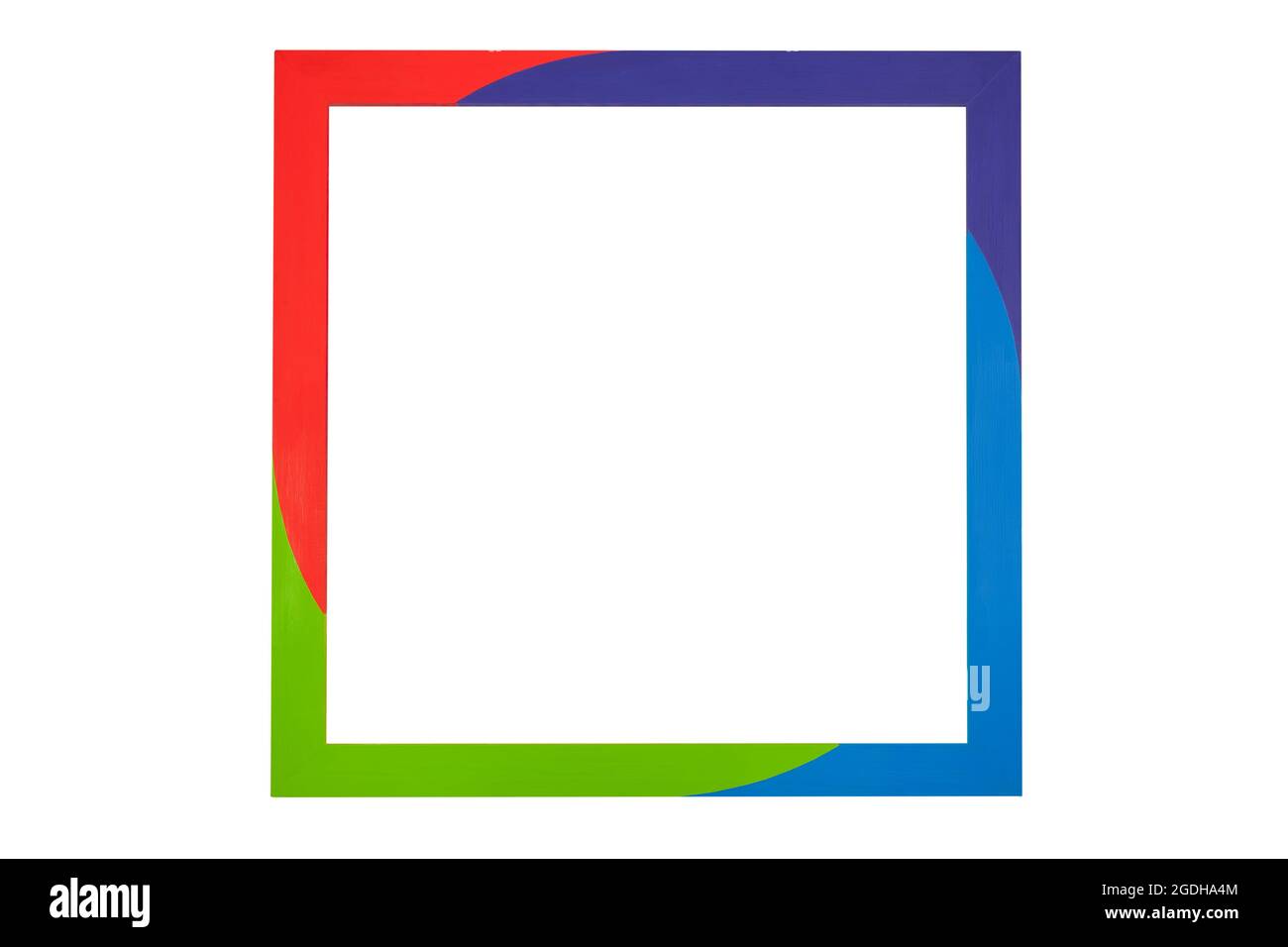 Cornice moderna e colorata in legno. Foto Stock