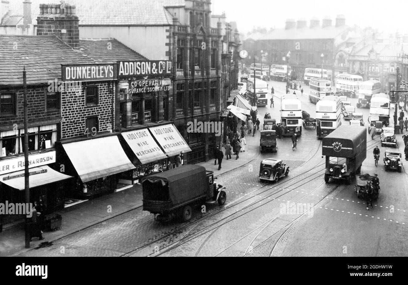 Burnley Town Center, probabilmente anni '40 Foto Stock
