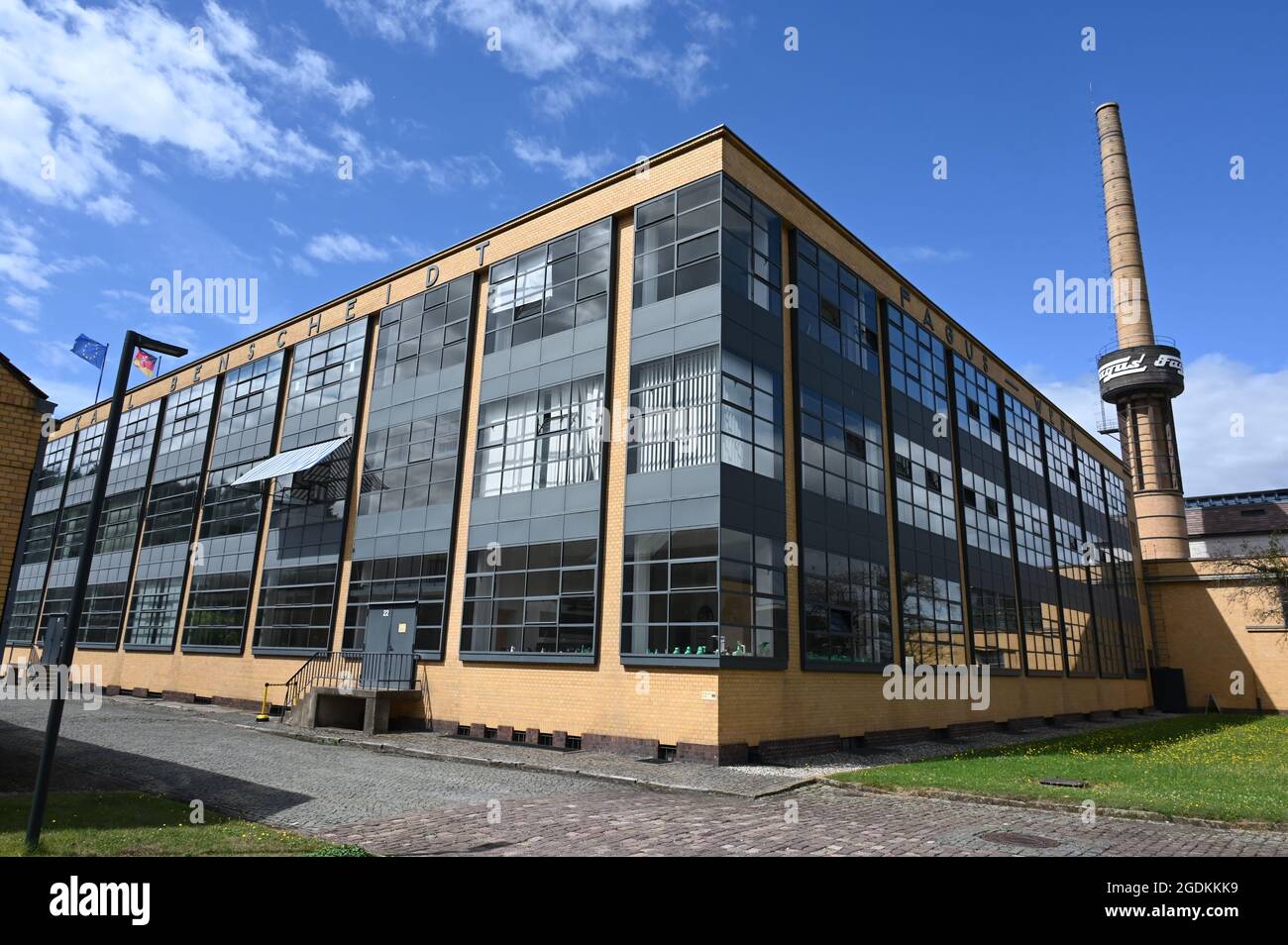 Patrimonio culturale mondiale architettura Bauhaus, ultima fabbrica di calzature Fagus, uno dei primi edifici di Walter Gropius Foto Stock