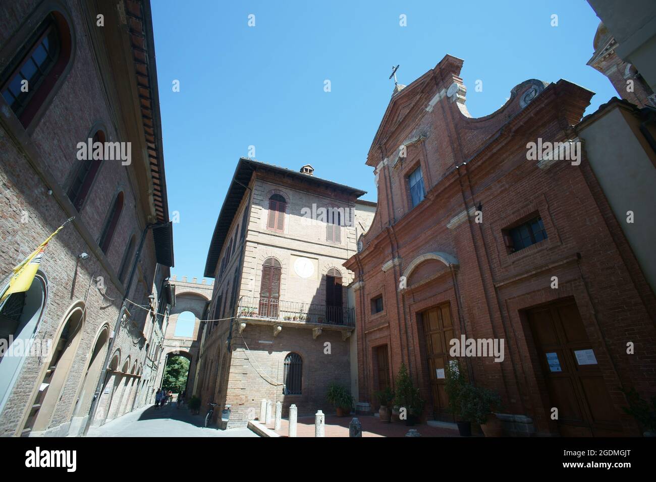 Comune di Buonconvento, vicino Montalcino, provincia di Siena, Toscana, Italia Foto Stock