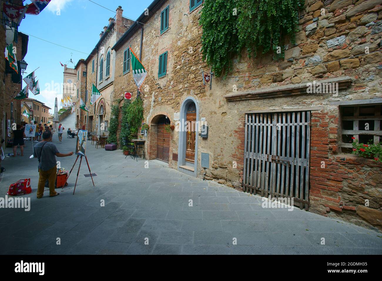 Concorso di pittura intorno al paese di Montisi in Toscana, provincia di Siena, Italia Foto Stock