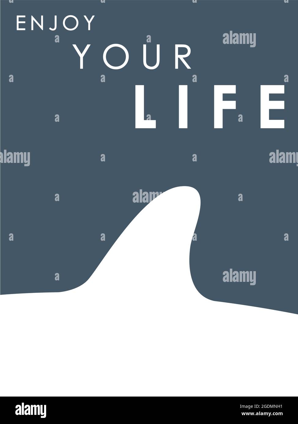 Pinna di squalo. Banner con testo: Godetevi la vostra vita. Illustrazione vettoriale. Illustrazione Vettoriale