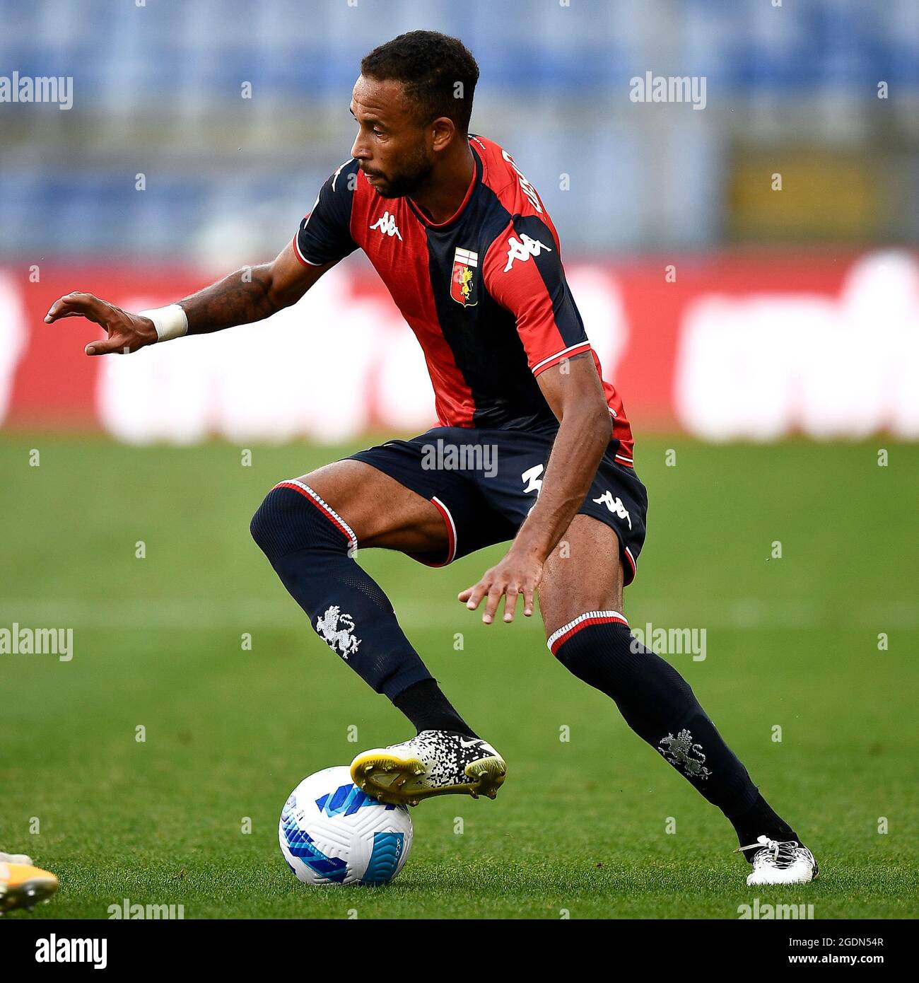 Genova, Italia. 13 agosto 2021. Hernani Azevedo Junior del CFC di Genova in azione durante la partita di calcio Coppa Italia tra il CFC di Genova e l'AC Perugia. Il CFC di Genova ha vinto 3-2 su AC Perugia. Credit: Nicolò campo/Alamy Live News Foto Stock