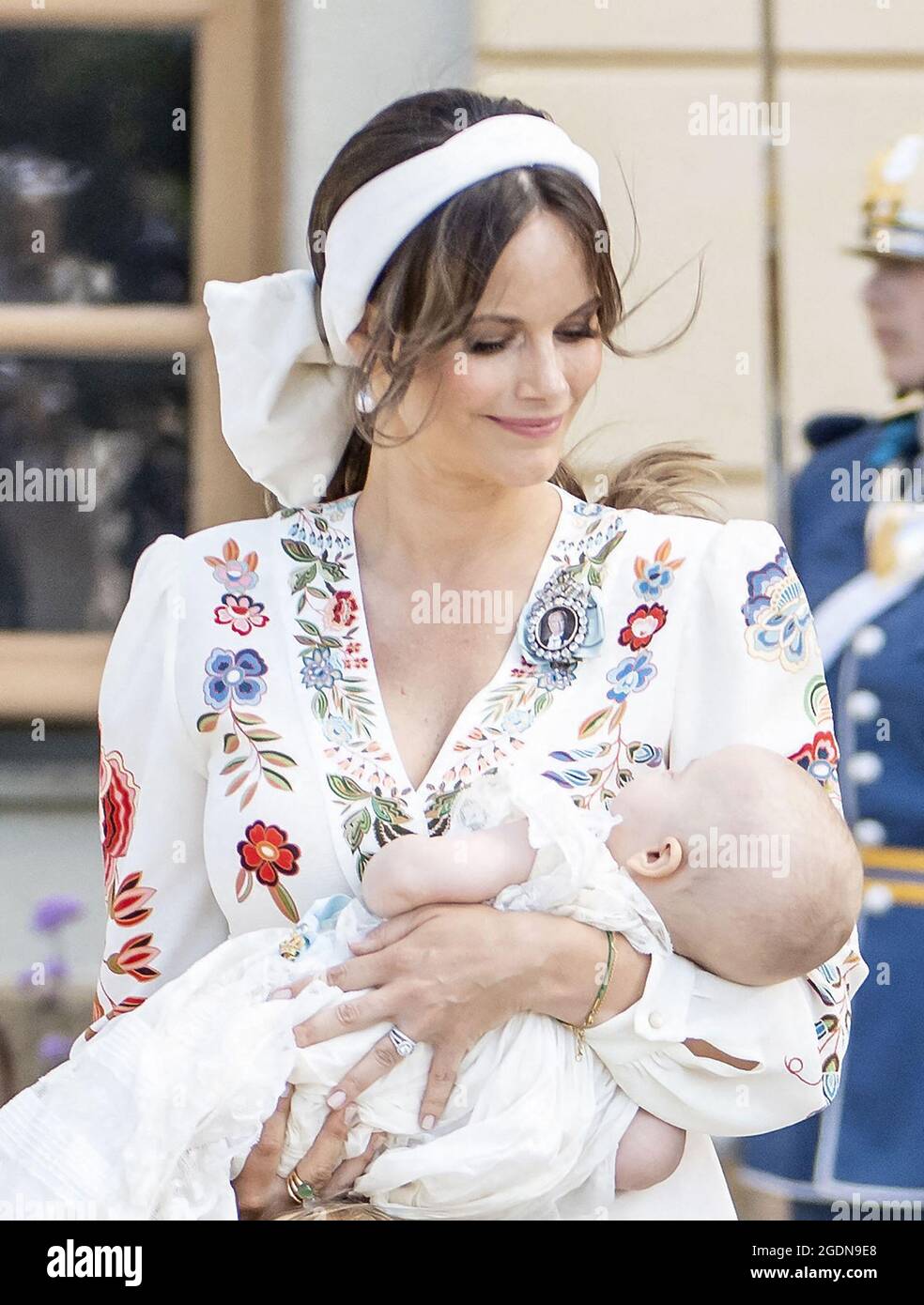 Stoccolma, Svezia. 14 agosto 2021. 2021-08-14 Prins Julian battesimo dalla Cappella del Palazzo Drottningholm fuori Stoccolma. Johan Valkonen/Stella Pictures Credit: Abaca Press/Alamy Live News Foto Stock