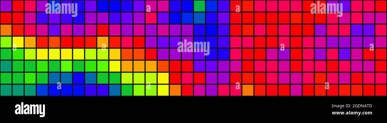 Illustrazione grafica generativa dei pixel a colori geometrici astratti Illustrazione Vettoriale