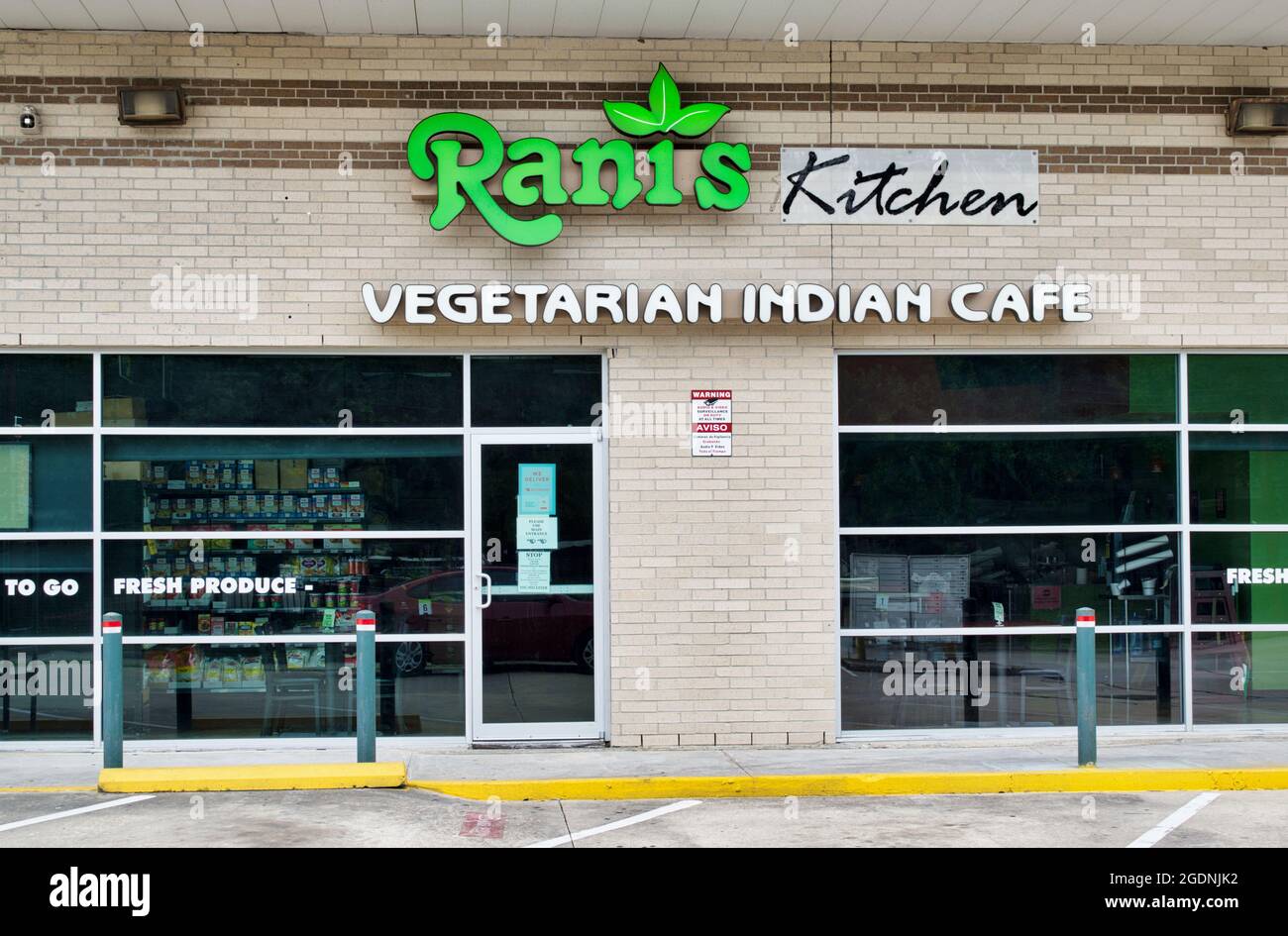 Houston, Texas USA 05-14-2021: Rani's Kitchen, negozio del Vegetarian Indian Cafe a Houston, Texas. Foto Stock