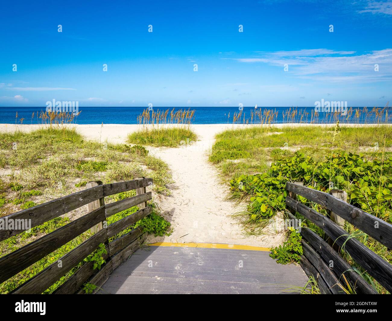 Passerella verso Nokomis Beach nel sud-ovest della Florida sul Golfo del Messico a Nokomis Florida USA Foto Stock