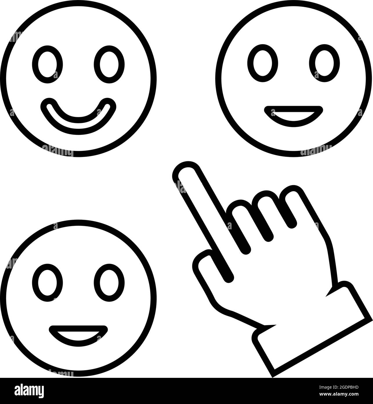 Emoji, icona feedback - file EPS vettoriale facilmente modificabile. Illustrazione Vettoriale