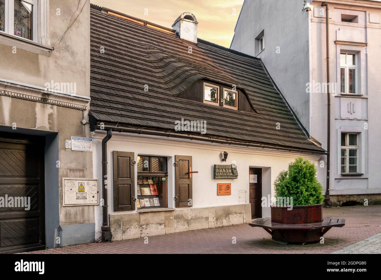 Museo della stampa polacca nel centro della città di Pszczyna, Polonia. Foto Stock