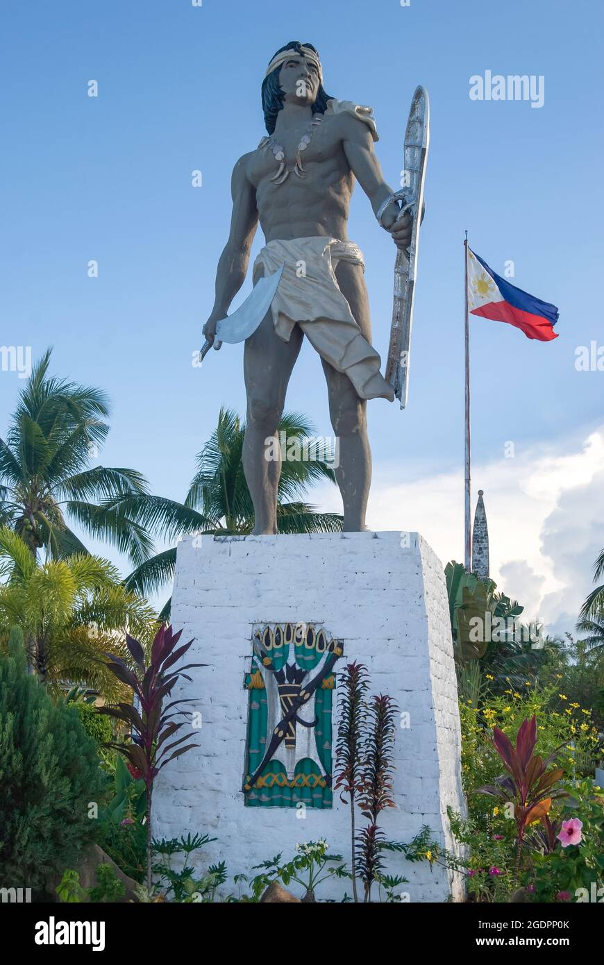 Monumento Lapu-Lapu, Mactan Santuario, Magellan Bay, Mactan Island, Cebu, Visayas, Filippine Foto Stock