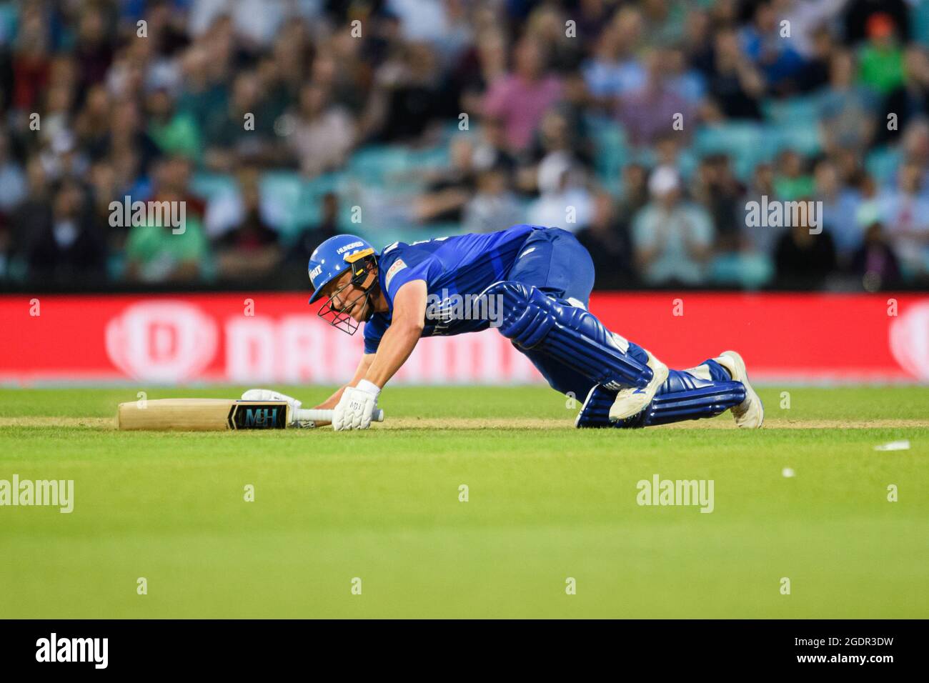 LONDRA, REGNO UNITO. 14 agosto 2021. Roelof van der Merwe of London Spirit durante il centinaio tra Oval Invincibles vs London Spirit al Oval Cricket Ground sabato 14 agosto 2021 a LONDRA, INGHILTERRA. Credit: Taka G Wu/Alamy Live News Foto Stock