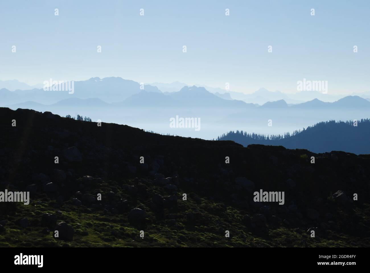 Scena da Railroad Grade Trail, Cascade mt. Foto Stock