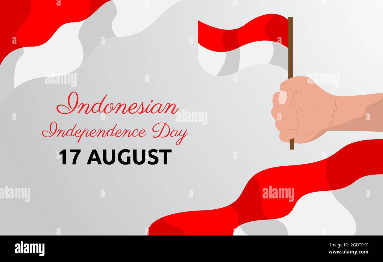 Illustrazione disegno vettoriale del modello di sfondo del giorno dell'indipendenza indonesiana Illustrazione Vettoriale