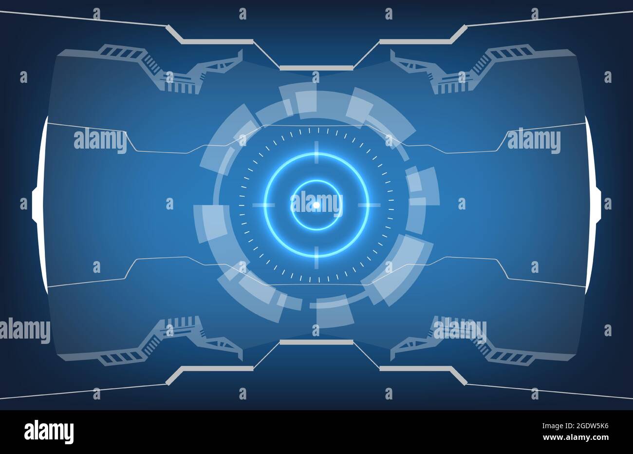 Grafica digitale. Pannello di controllo hi-tech. Interfaccia utente HUD futuristica Vector progettazione dello schermo. Visualizzazione della tecnologia di realtà virtuale sci-Fi Illustrazione Vettoriale
