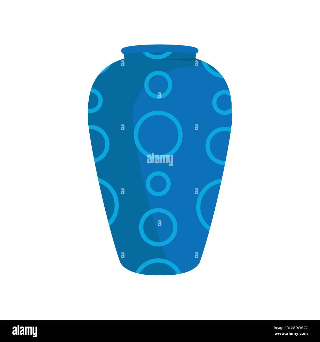 Vaso in ceramica isolato su fondo bianco. Vettore Illustrazione Vettoriale