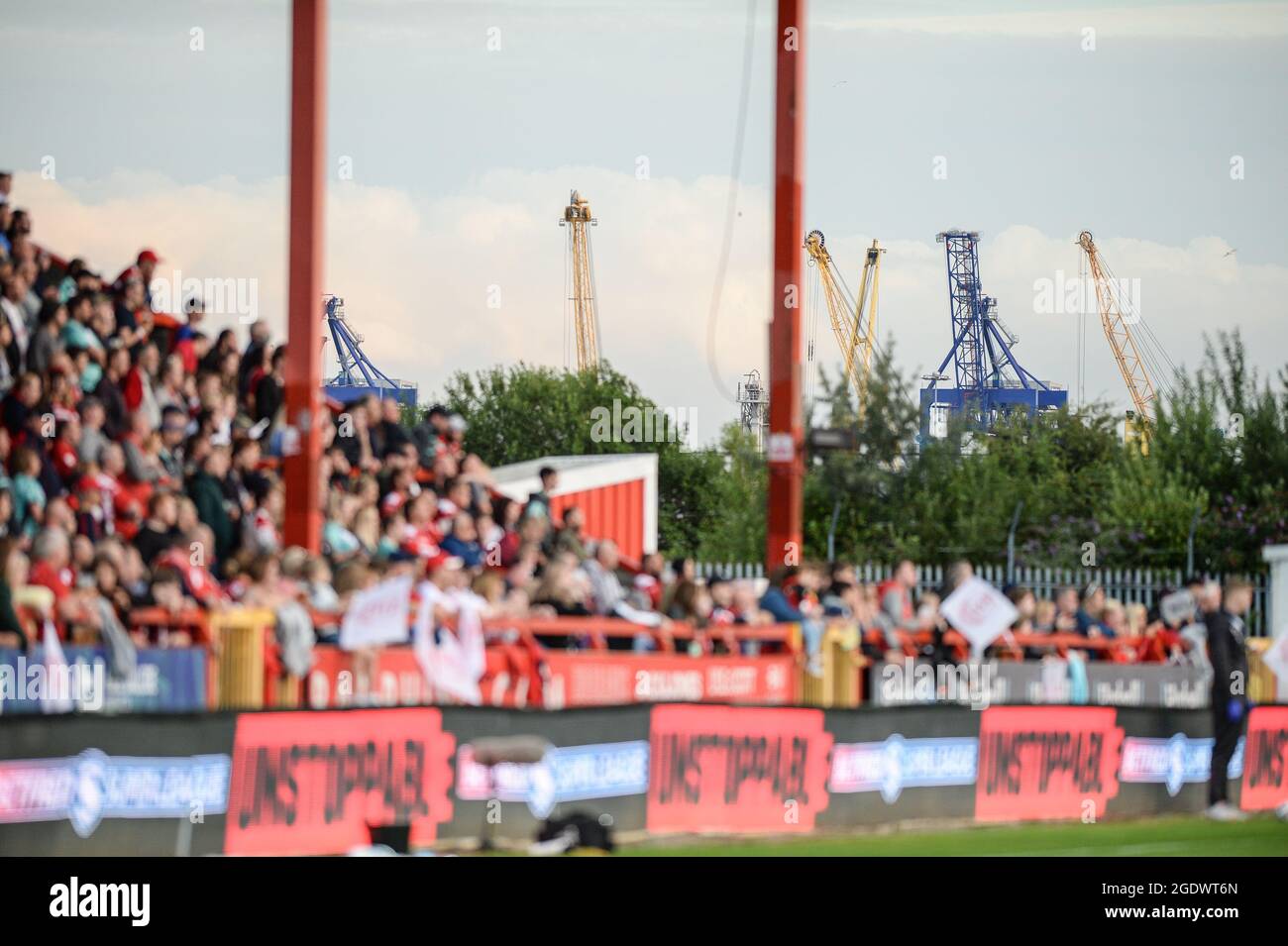 Hull, Inghilterra - 13 agosto 2021 - Vista generale durante la Rugby League Betfred Super League Hull Kingston Rovers vs Wigan Warriors all'Hull College Craven Park, Hull, UK Dean Williams Foto Stock