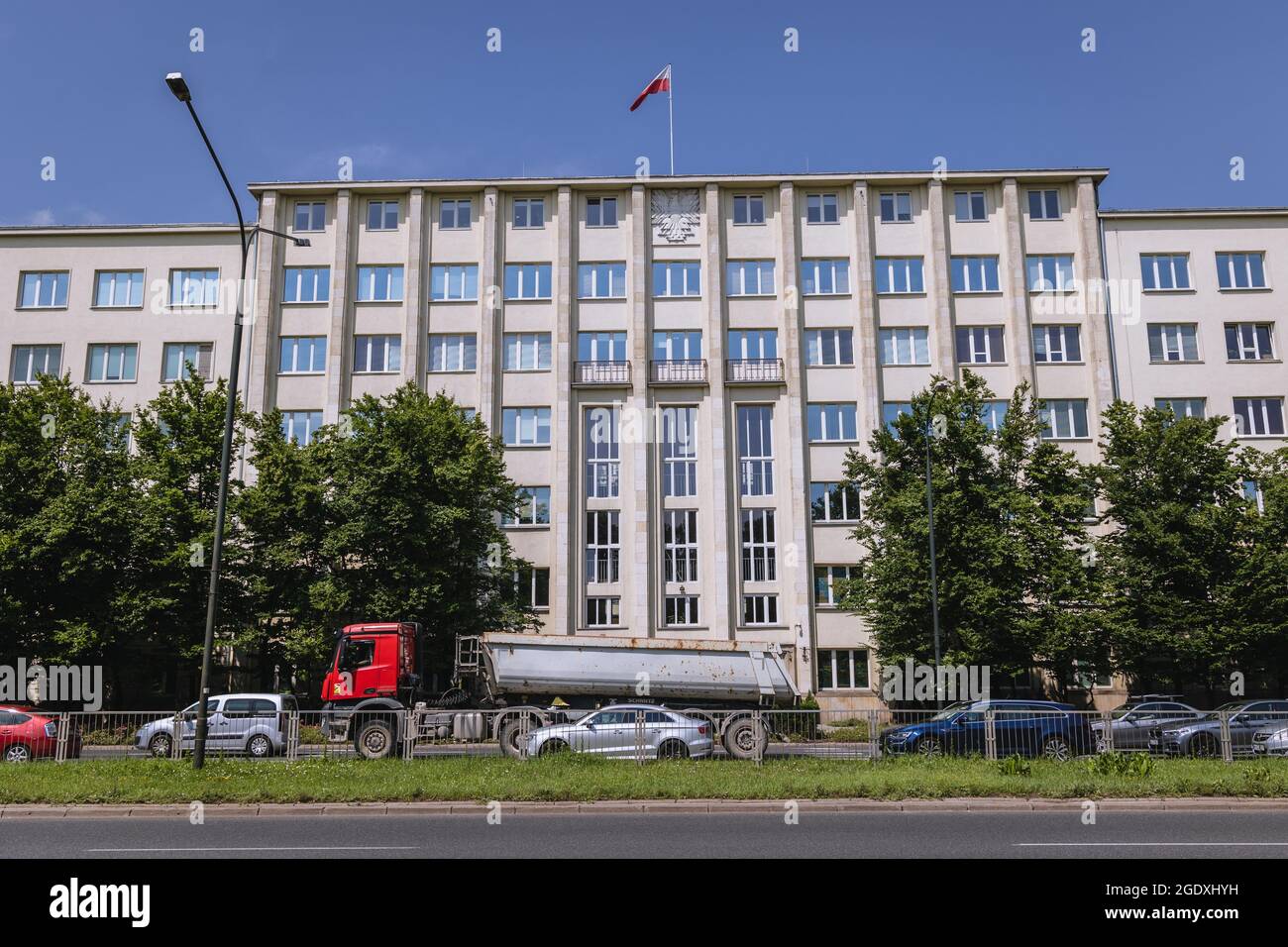 Sede del Ministero dell'ambiente della Repubblica di Polonia in via Wawelska nella città di Varsavia Foto Stock