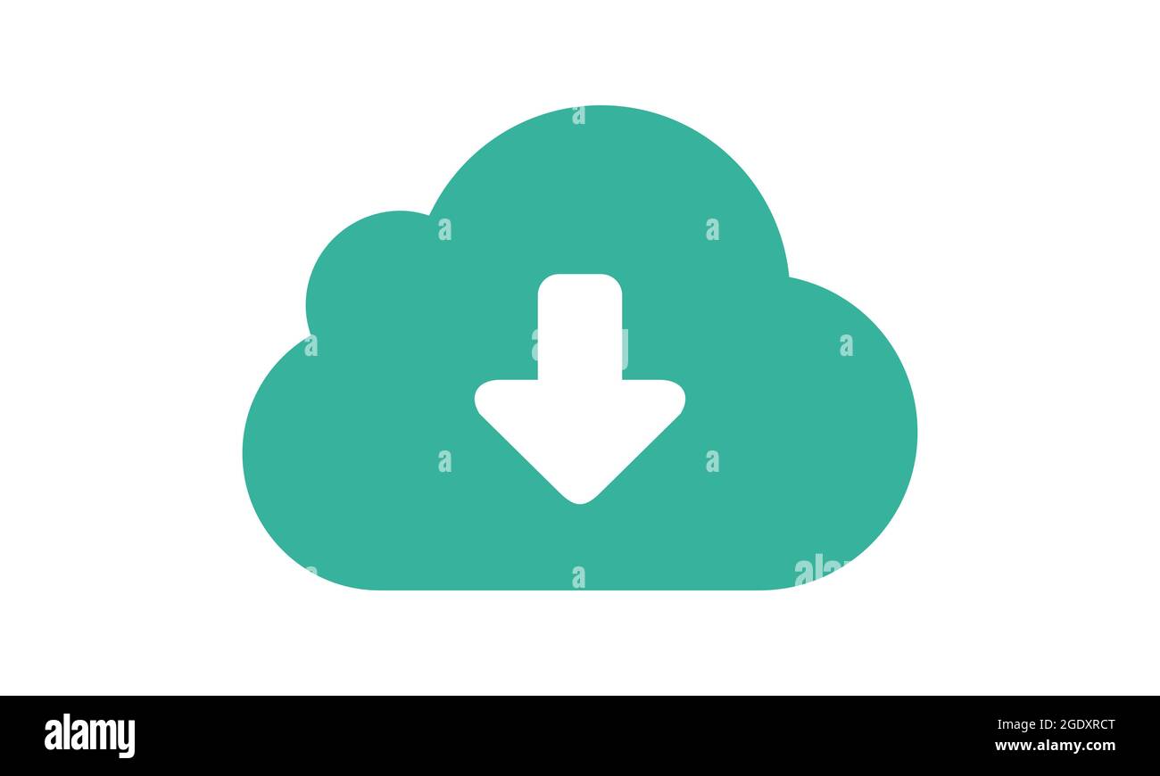 Concetto di illustrazione vettoriale del cloud computing di download isolato Illustrazione Vettoriale