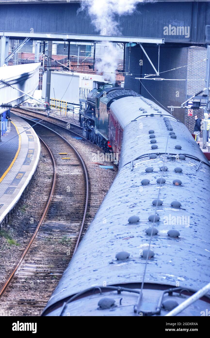 The West Somerset Steam Express 14/8/2021. Trainato dalla locomotiva 45596 Bahamas. Foto Stock