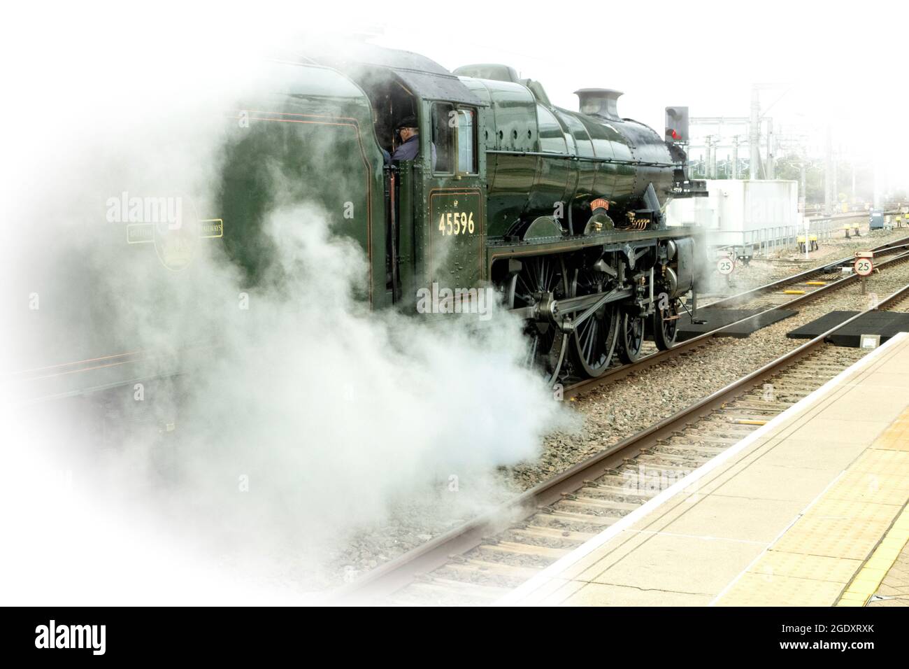 The West Somerset Steam Express 14/8/2021. Trainato dalla locomotiva 45596 Bahamas. Foto Stock